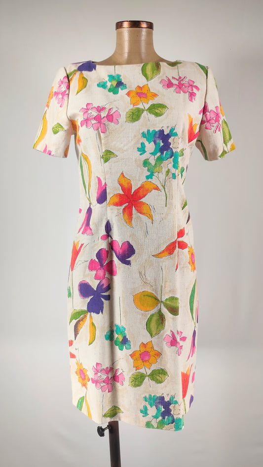 Vestido recto con estampado flores