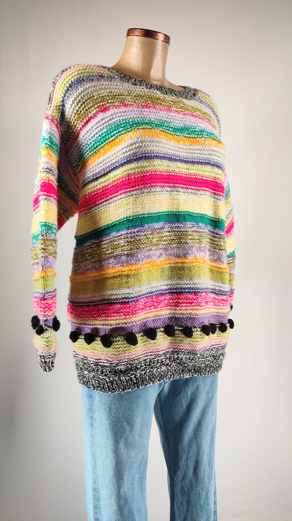 Jersey de lana a rayas multicolor