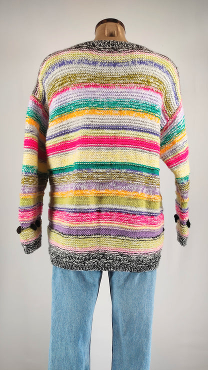 Jersey de lana a rayas multicolor