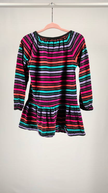 Vestido de rayas horizontales multicolor