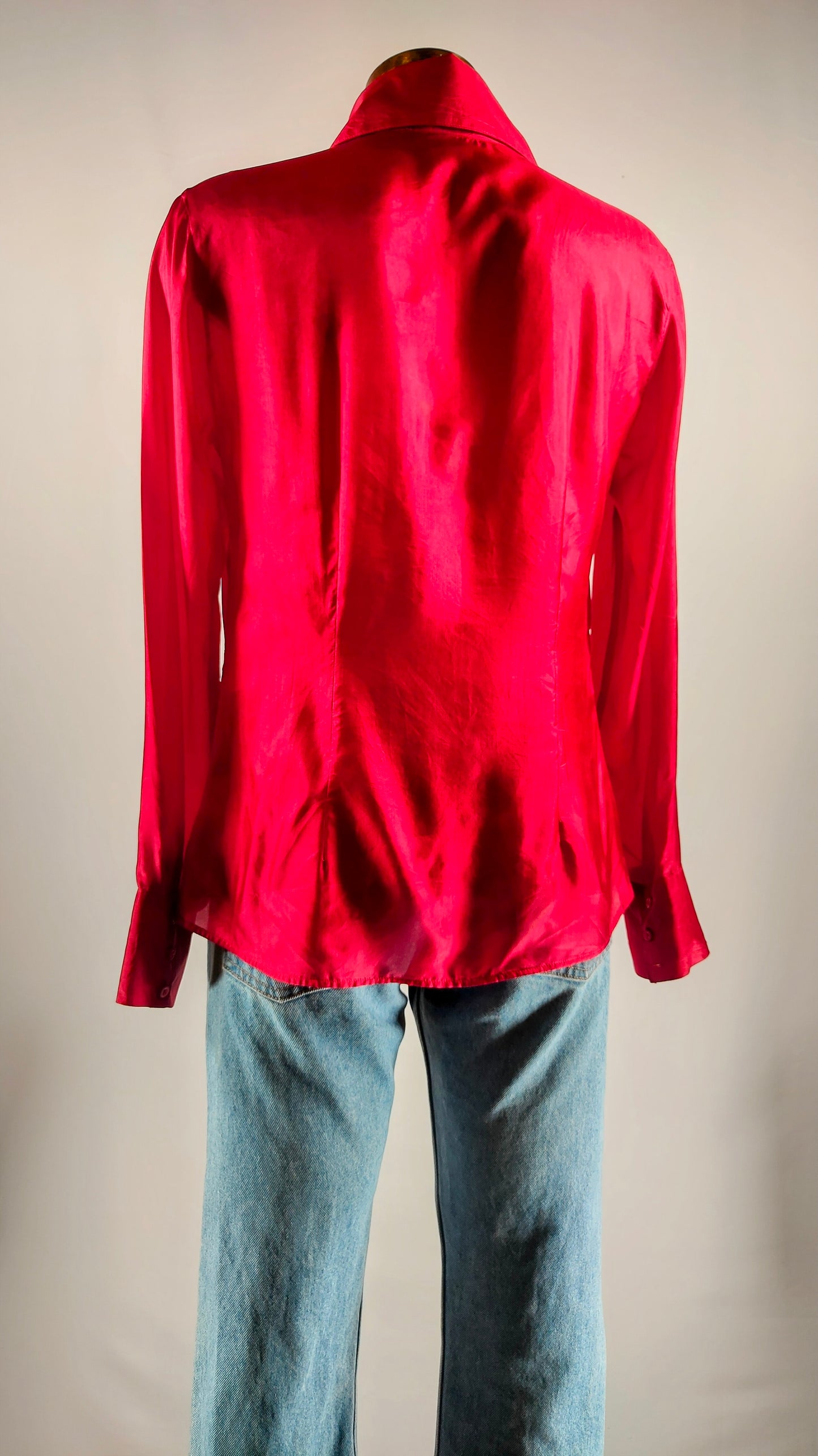 Camisa roja de seda Massimo Dutti