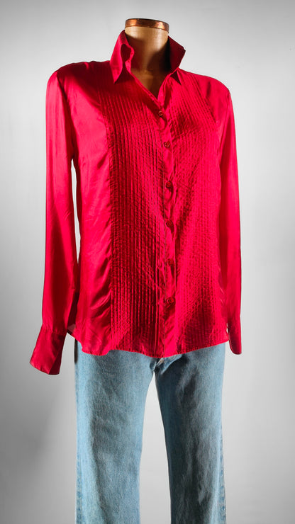 Camisa roja de seda Massimo Dutti