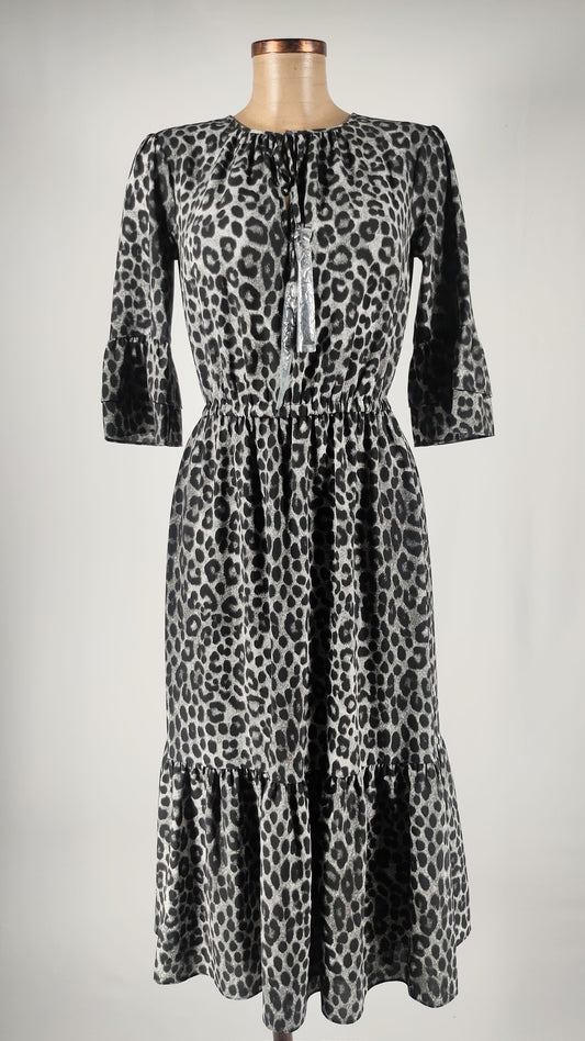 Vestido animal print gris y negro