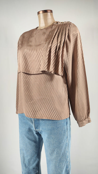 Blusa vintage con adorno plisado