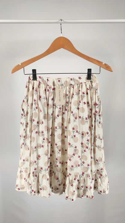 Falda plisada con estampado de flores