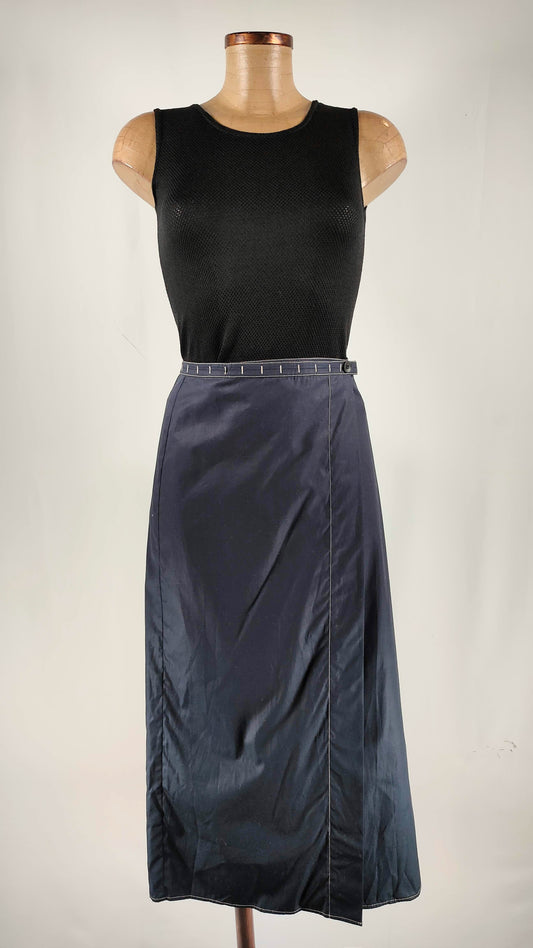 Falda larga azul oscuro Massimo Dutti