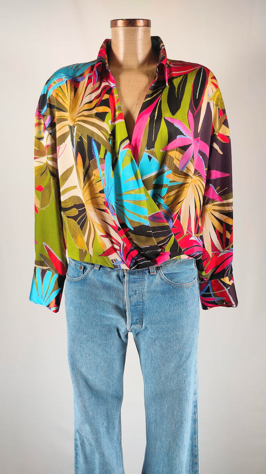 Blusa multicolor cruzada Zara