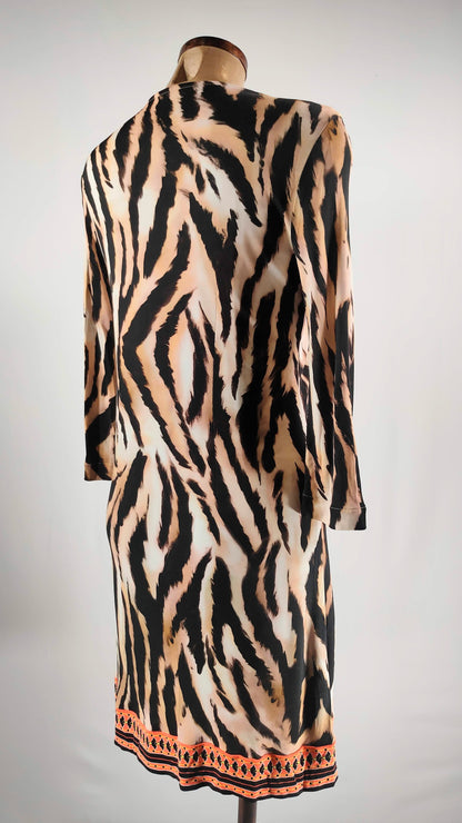 Vestido estampado de zebra con apliques