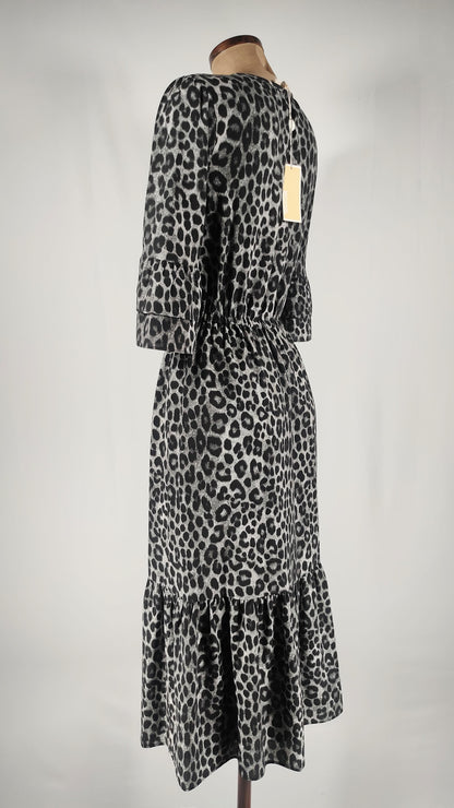 Vestido animal print gris y negro