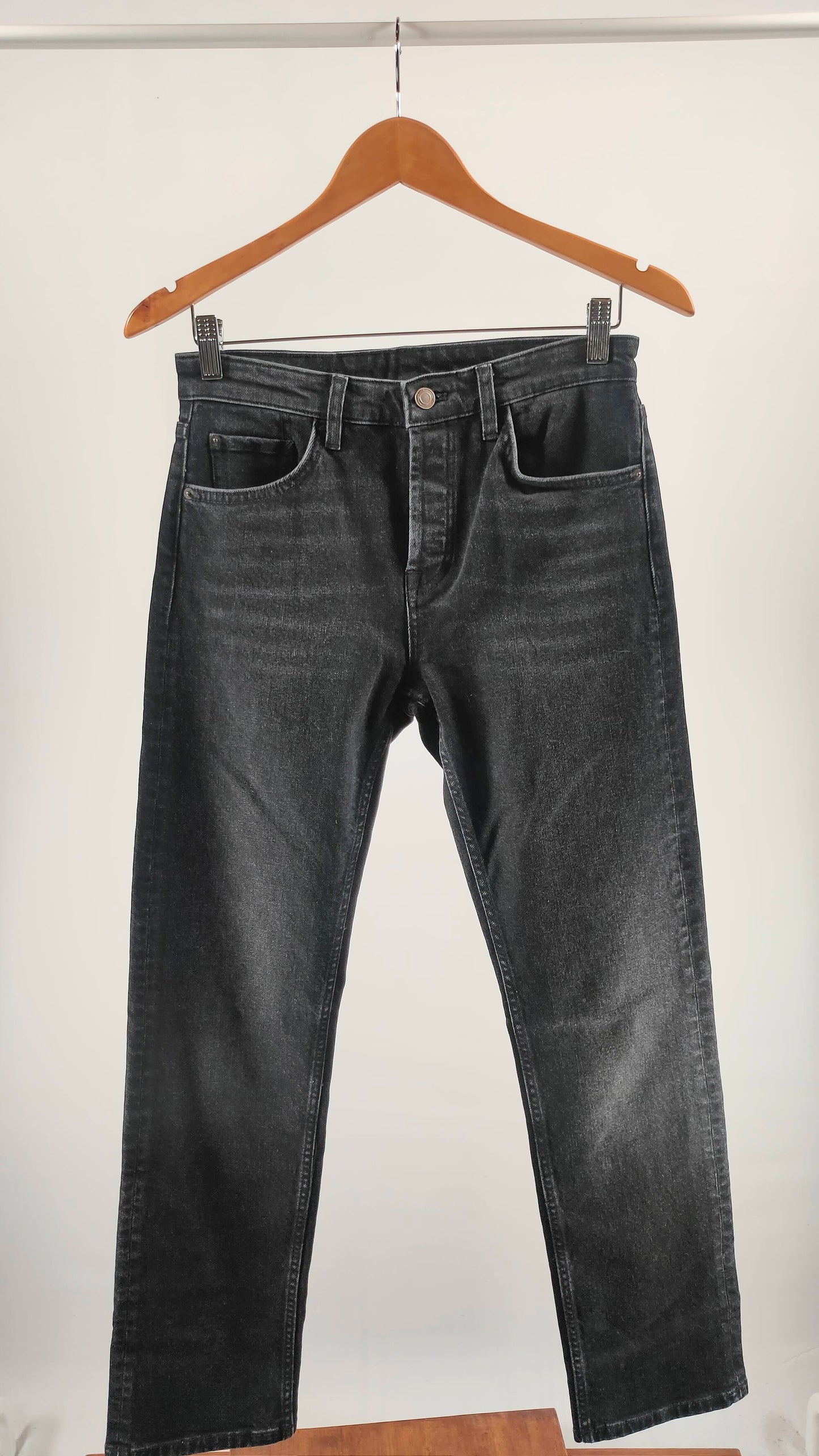 Jeans negros rectos Massimo Dutti